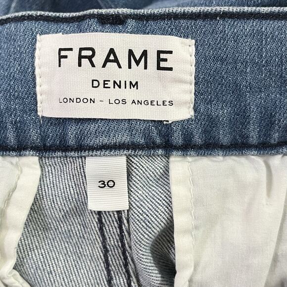 Frame Womens Parisian Straight Leg Jeans Size 30 Light Wash Stretch Side Stripe - Picture 6 of 8